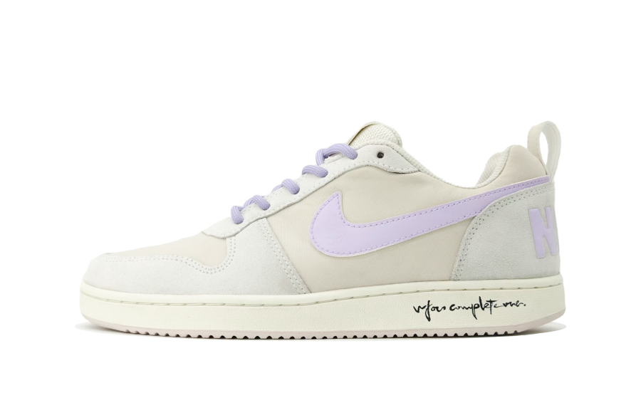 Nike Nike Court Borough Heartfelt Manufacturing, Handwriting Love Confession Low top Skateboard Shoes Women's White Purple