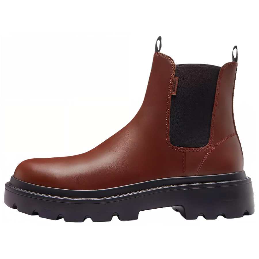 COACH COACH Leather Short Chelsea Boots Men's Brown