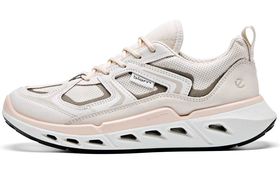 Ecco SS26 BIOM 720 Collection Textile, Cow Leather Breathable Low top Casual Shoes Women's White 850343