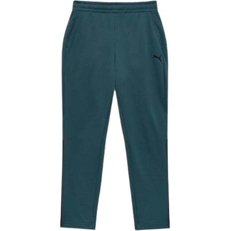 PUMA Knitted Sweatpants Men's Green Moderate Tapered Pants