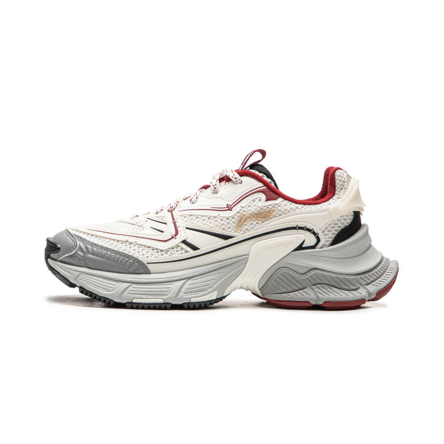 Li-Ning Li Ning Xingji Cushioning Abrasion Resistant Breathable Low top Chunky Sneakers Women's White Gray