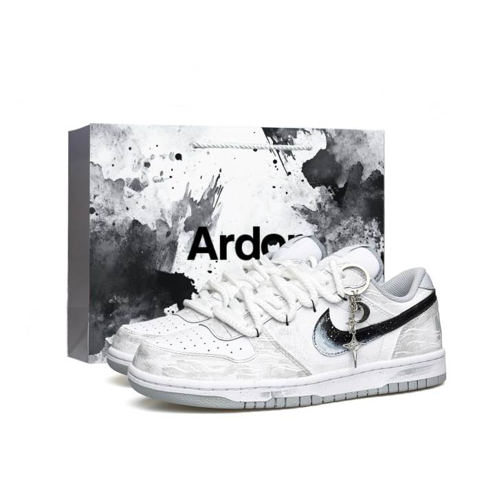 Nike Nike Big Vassell Slip Resistant, Abrasion Resistant, Height Increasing Low top Skateboard Shoes Men's White Gray
