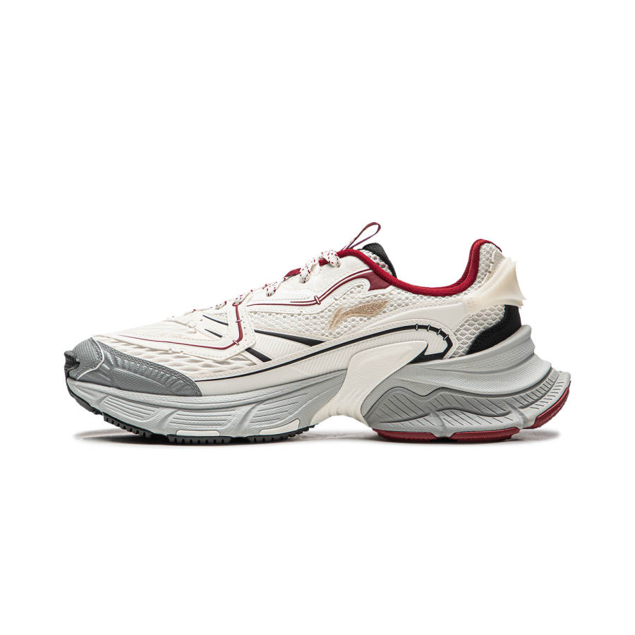 Li-Ning Li Ning Xingji Cushioning Abrasion Resistant Breathable Low top Chunky Sneakers Men's White Gray