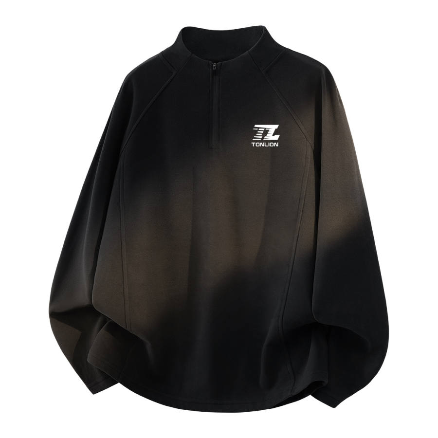 Tonlion T Shirts Unisex Stand Collar Moderate Heavyweight