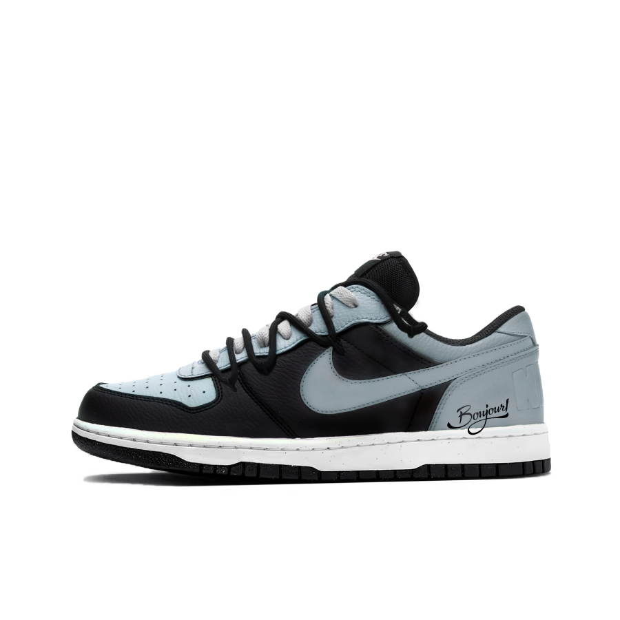 Nike Nike Big BlueTrack Whisper Leather Slip Resistant Low top Skateboard Shoes Men's Blue Black