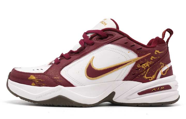Nike Nike Air Monarch 4 Love In Deep Fall Cushioning Abrasion Resistant Lightweight Low top Chunky Sneakers Unisex Maroon