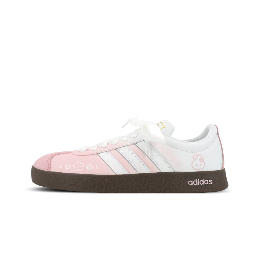 Adidas Adidas Vl Court Classic Orangutan Mischief XJDD Cute Bunny Low top Skateboard Shoes Women's White Pink
