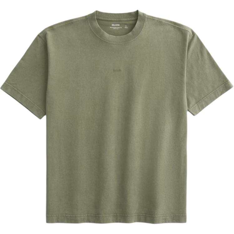 Hollister/ T Shirts Men's Green Crew Neck Moderate Straight Fit