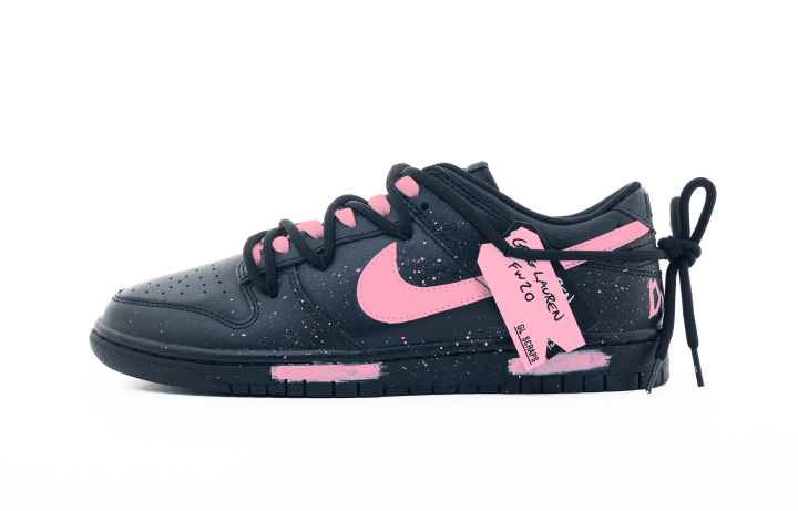 Nike Nike Dunk Neon Black Abrasion Resistant Low top Skateboard Shoes Men's Black White