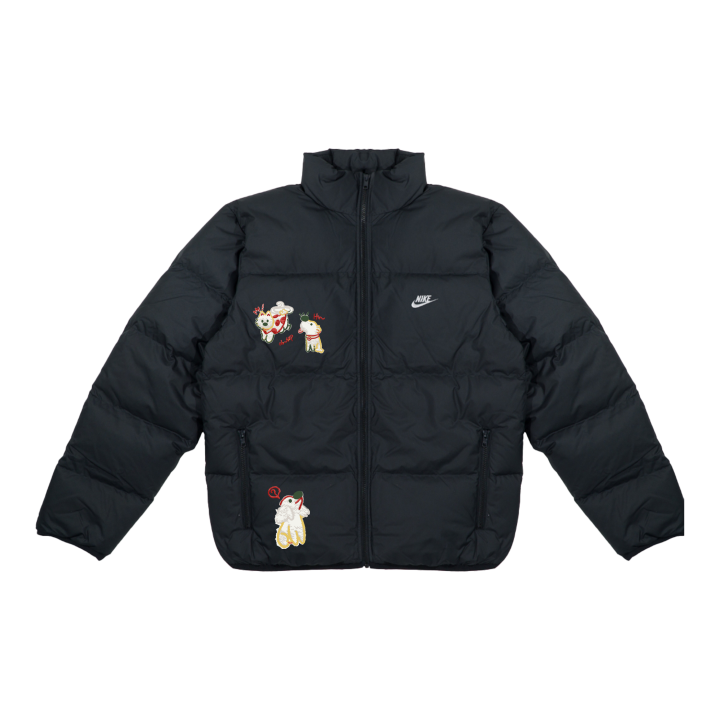 Nike Nike Down Jackets Unisex Black/White Stand Collar Moderate Puffer Jacket