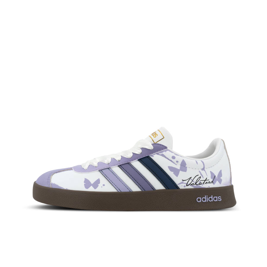 Adidas Adidas Vl Court Classic Orangutan Mischief XJDD Purple Butterfly Artificial Leather Low top Skateboard Shoes Women's