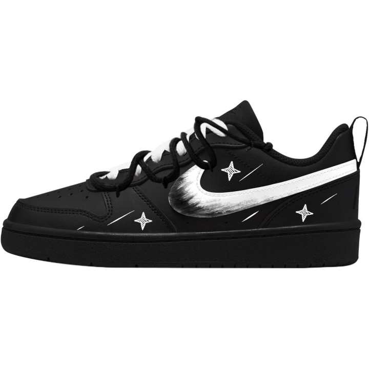 Nike Nike Court Borough Leather Abrasion Resistant Breathable Slip Resistant Low top Kids' Skateboarding Shoes Unisex