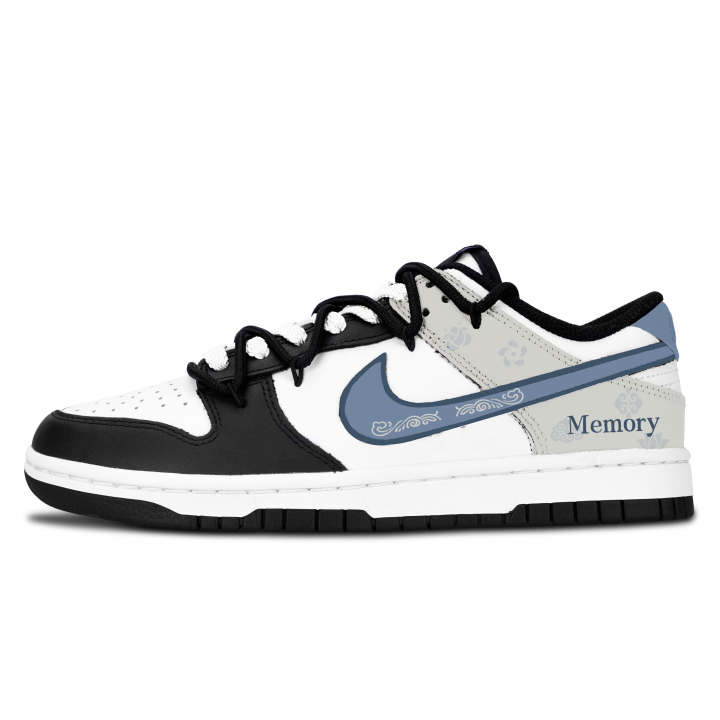 Nike Nike Dunk Black White, Light Stripe Elegance Abrasion Resistant Low top Skateboard Shoes Unisex Blue