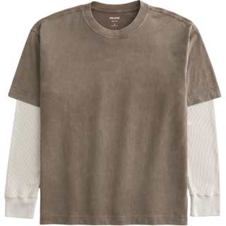 Hollister/ T Shirts Men's Brown Crew Neck Moderate