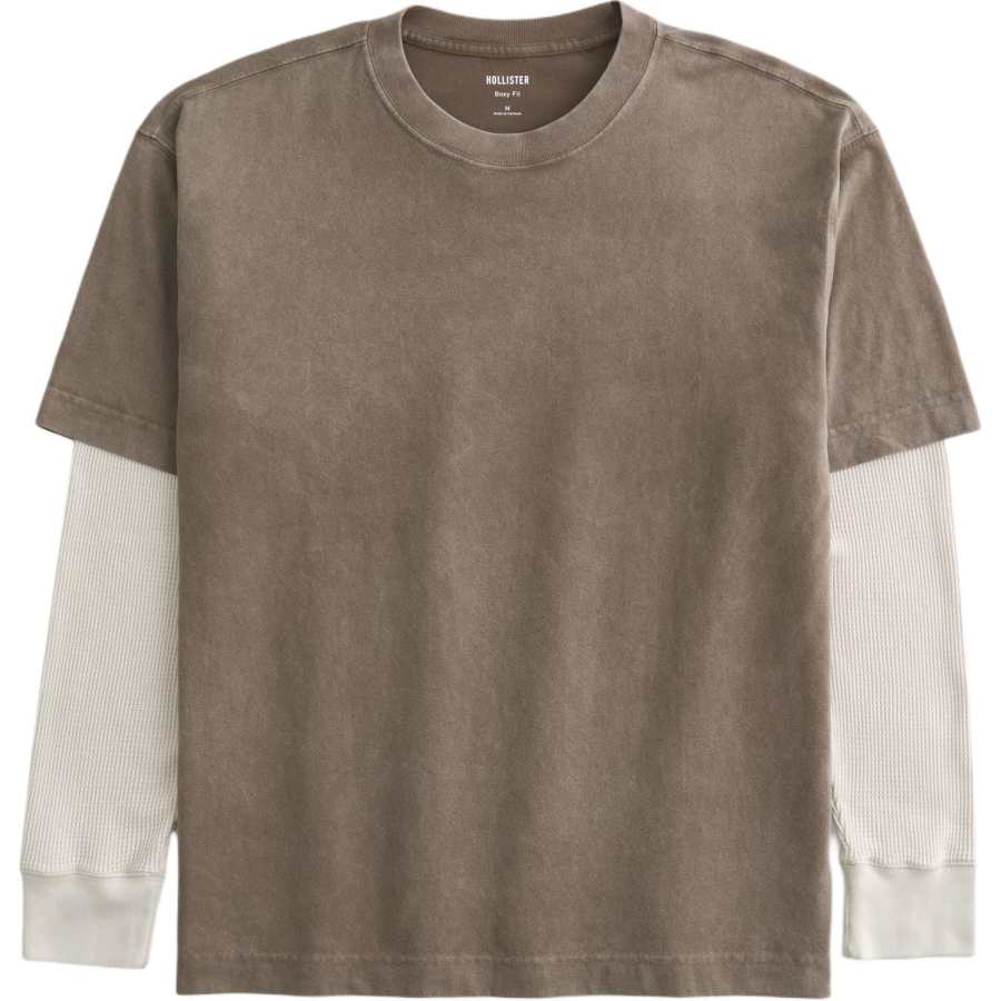 Hollister/ T Shirts Men's Brown Crew Neck Moderate