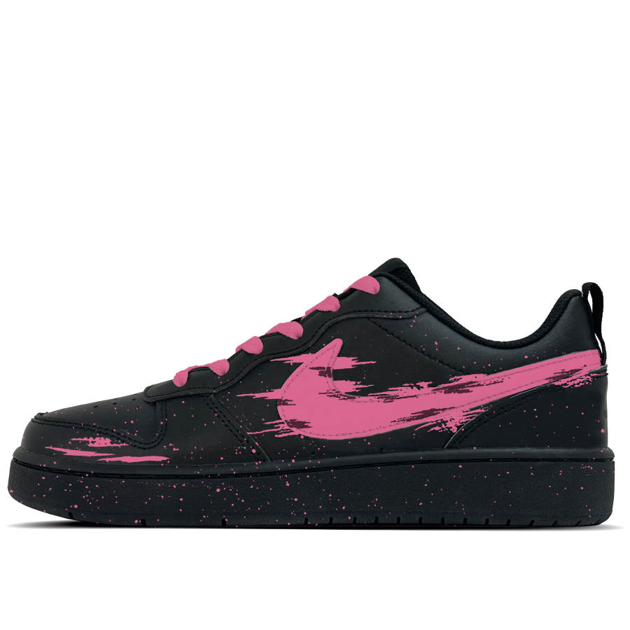 Nike Nike Court Borough Crimson Magnet Synthetic Leather Abrasion Resistant Low top Kids' Skateboarding Shoes Rose Red