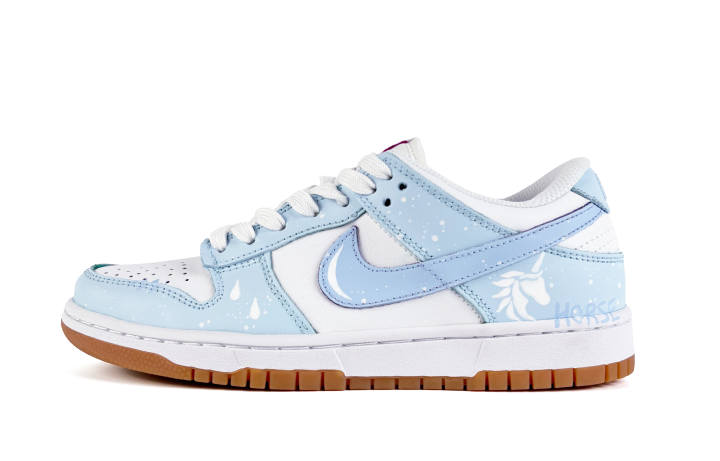 Nike Nike Dunk Laimofang Box, Soothing Blue Horse, Trendy, Minimalist Style, Hand Drawn, Classic Leather