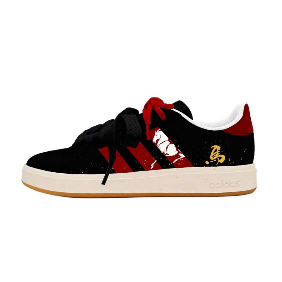 Adidas Adidas Grand Court Base 00s Instant Wealth Abrasion Resistant Low top Skateboard Shoes Unisex Black Red