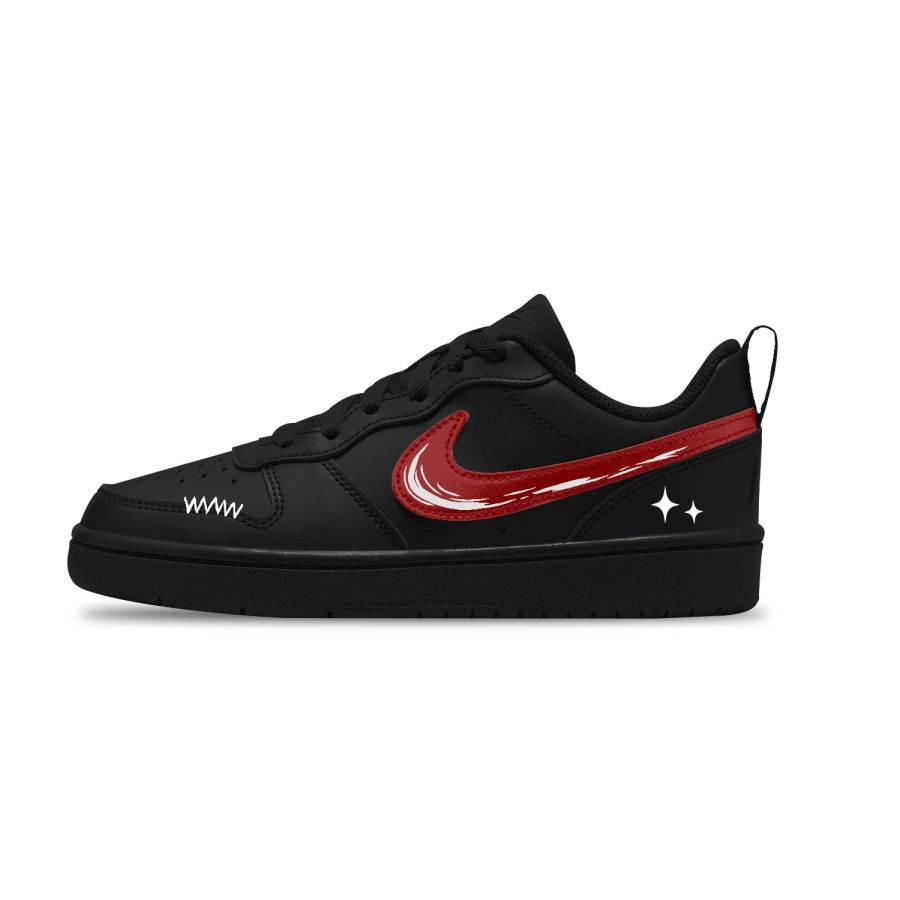 Nike Nike Court Borough Mystic 2 Abrasion Resistant Breathable Low top Kids' Skateboarding Shoes Black Unisex
