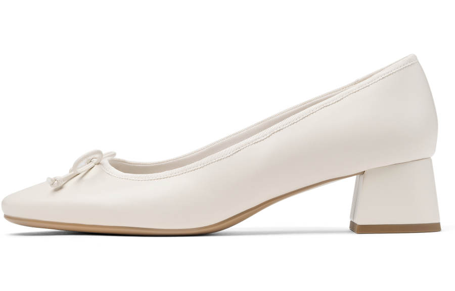 CHARLES&KEITH Small Ck PU, Textile Chunky Heel High Heels 4.2cm Women's