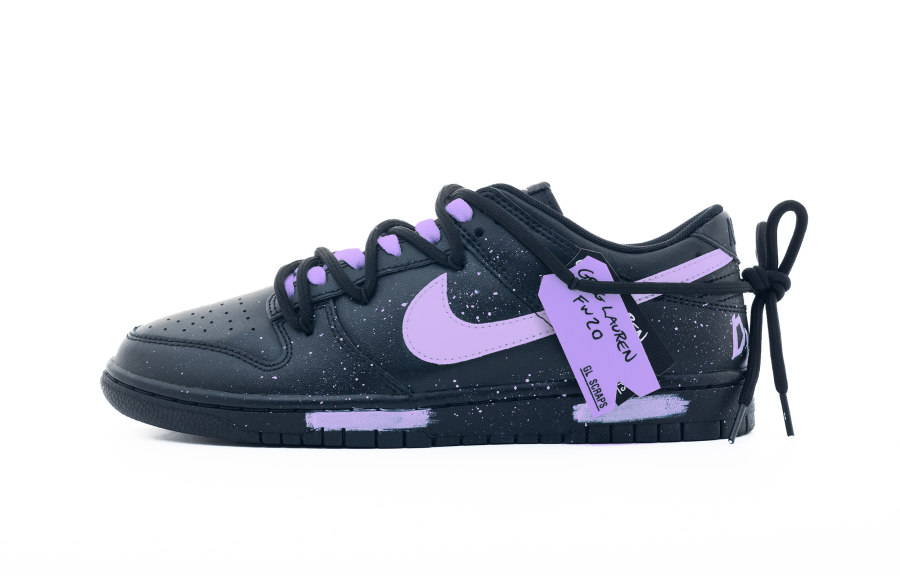 Nike Nike Dunk Dark Curtain Spiral Abrasion Resistant Low top Skateboard Shoes Men's Black Purple