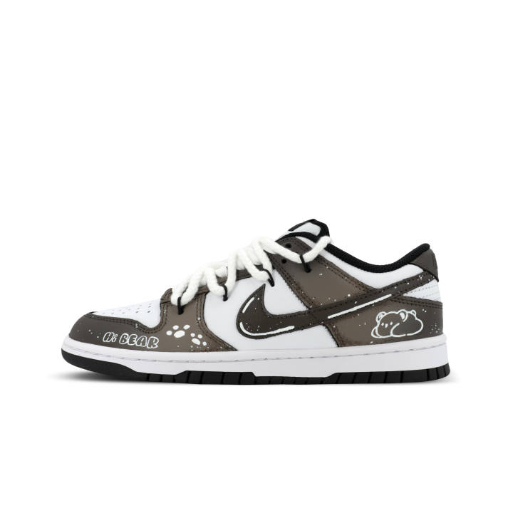 Nike Nike Dunk Gorilla Jiedian XJDD Bear Playmate Low top Skateboard Shoes Unisex White Coffee Color