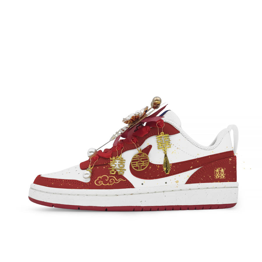 Nike Nike Court Borough Cushioning Abrasion Resistant Cushioning, Wear Resistant Low top Skateboard Shoes Unisex Red