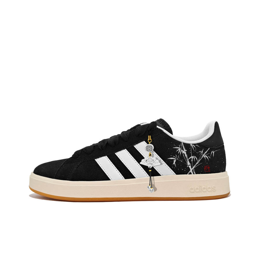 Adidas Adidas Grand Court Base 00s Ink Synthetic Leather, Split Cow Leather Cushioning Abrasion Resistant Slip Resistant