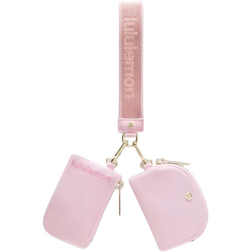 Lululemon Dual Pouch Nylon With Polyester Travel Storage Bag Unisex Joyful Pink