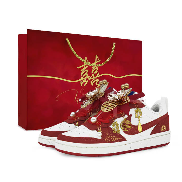 Nike Nike Court Borough Cushioning, Wear Resistant Low top Skateboard Shoes Unisex Red
