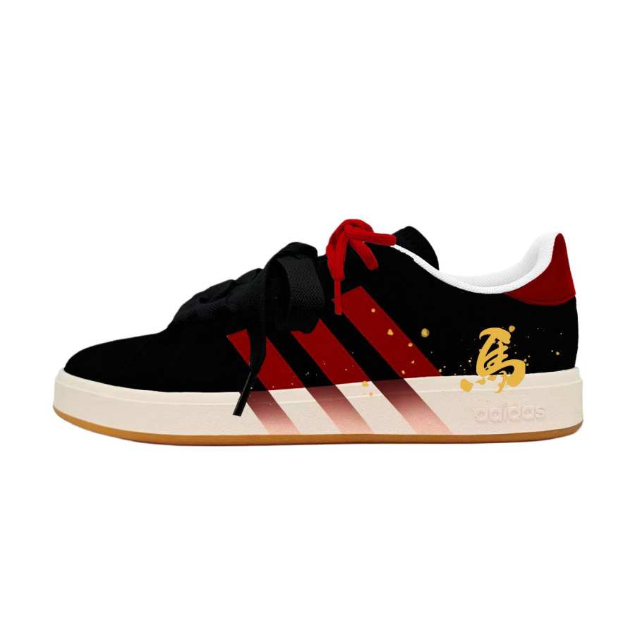 Adidas Adidas Grand Court Base 00s The Steed Welcomes Spring Abrasion Resistant Low top Skateboard Shoes Unisex Black Red