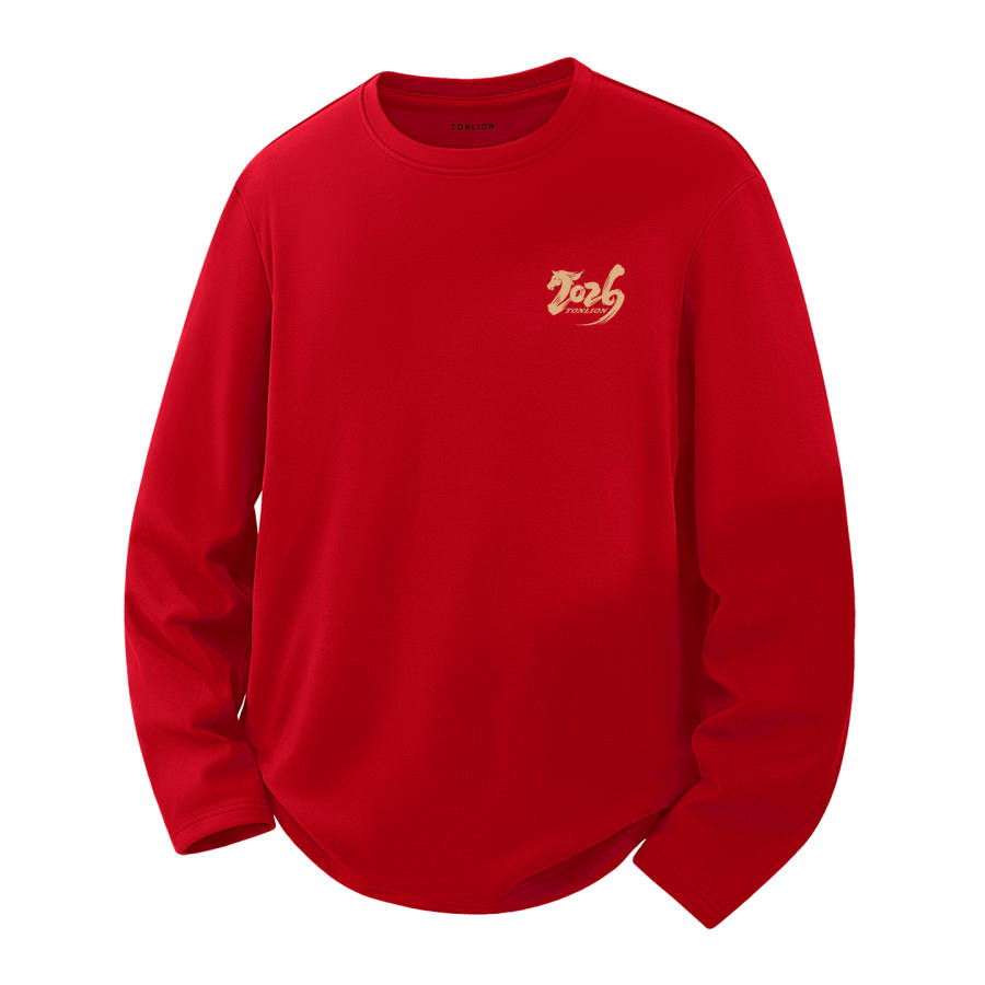 Tonlion T Shirts Unisex Crew Neck Thickened Straight Fit