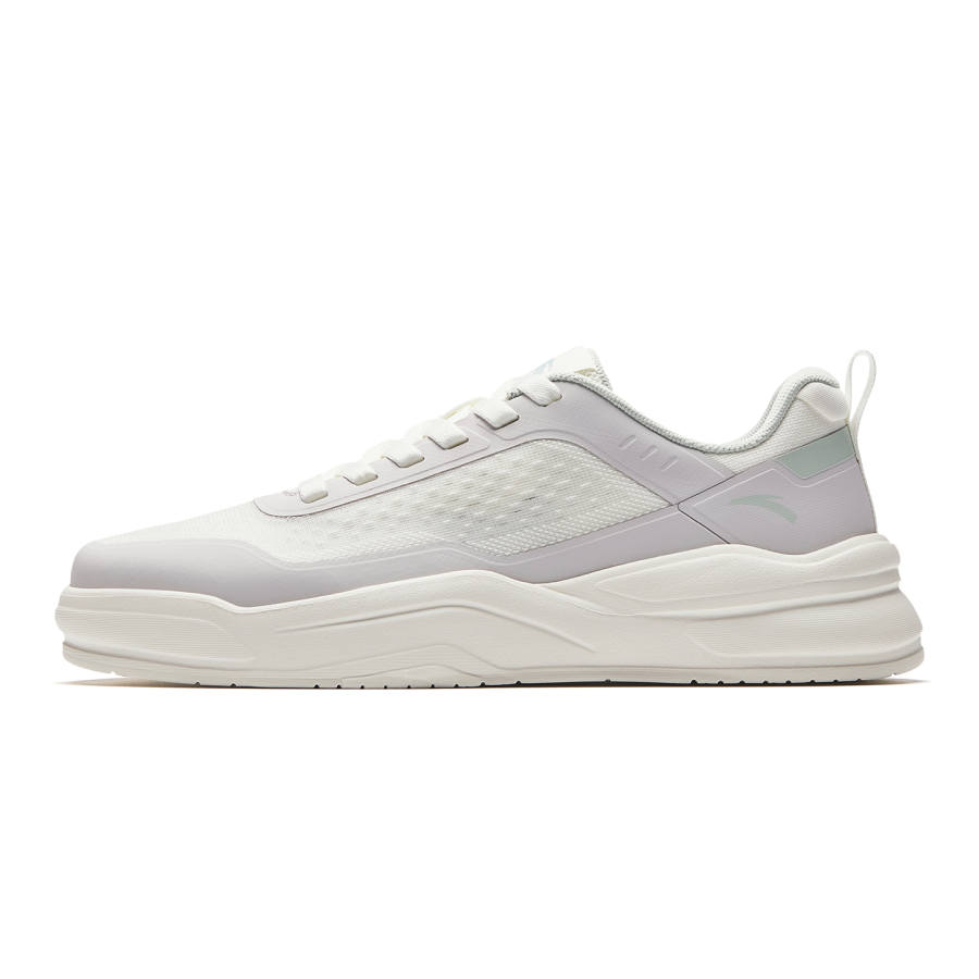 Anta Rubber Bullet Textile, Rubber Comfortable Low top Skateboard Shoes Women's White Silver Gray