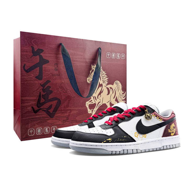 Nike Nike Big Abrasion Resistant Low top Skateboard Shoes Unisex Black Red