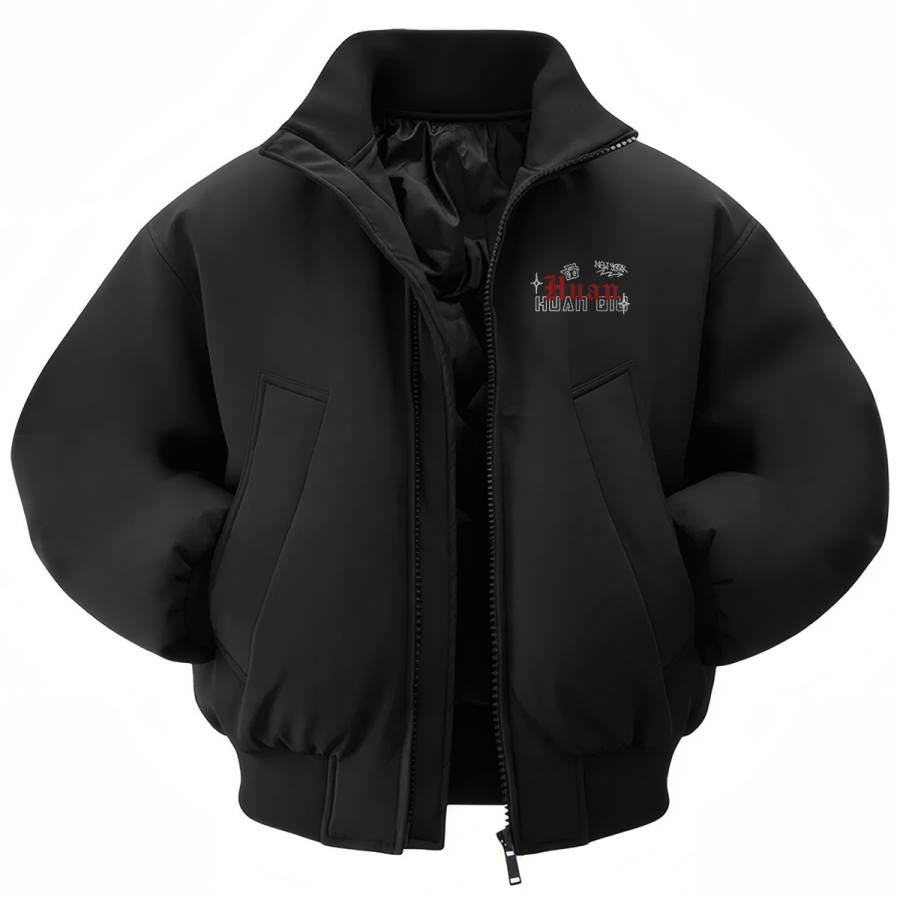 HUANQIU Jackets Unisex Stand Collar Thickened