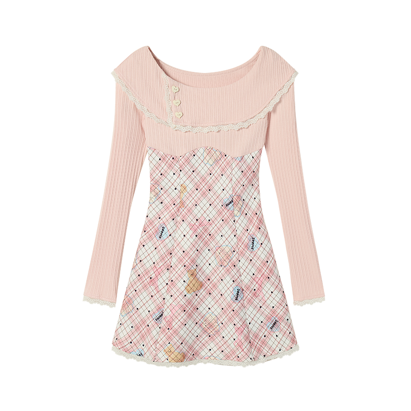 Fabric Pig Long Sleeved Dress Women's