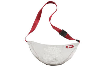 DRACONITE Polyester Shoulder Bag, Sling Bag, Crossbody Bag, Fanny Pack Regular Unisex Gray Red Contrast