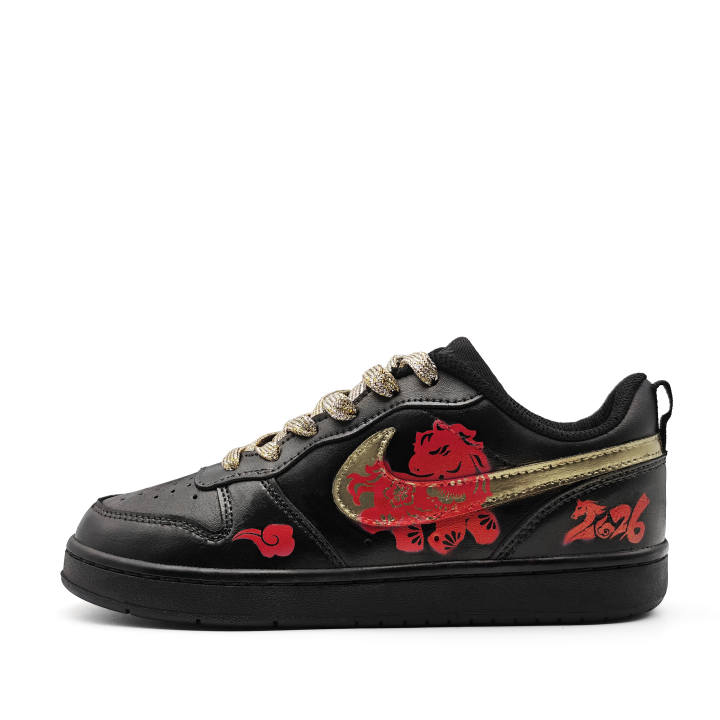 Nike Nike Court Borough Clipper Red Gold Leather Slip Resistant, Abrasion Resistant, Breathable Low top