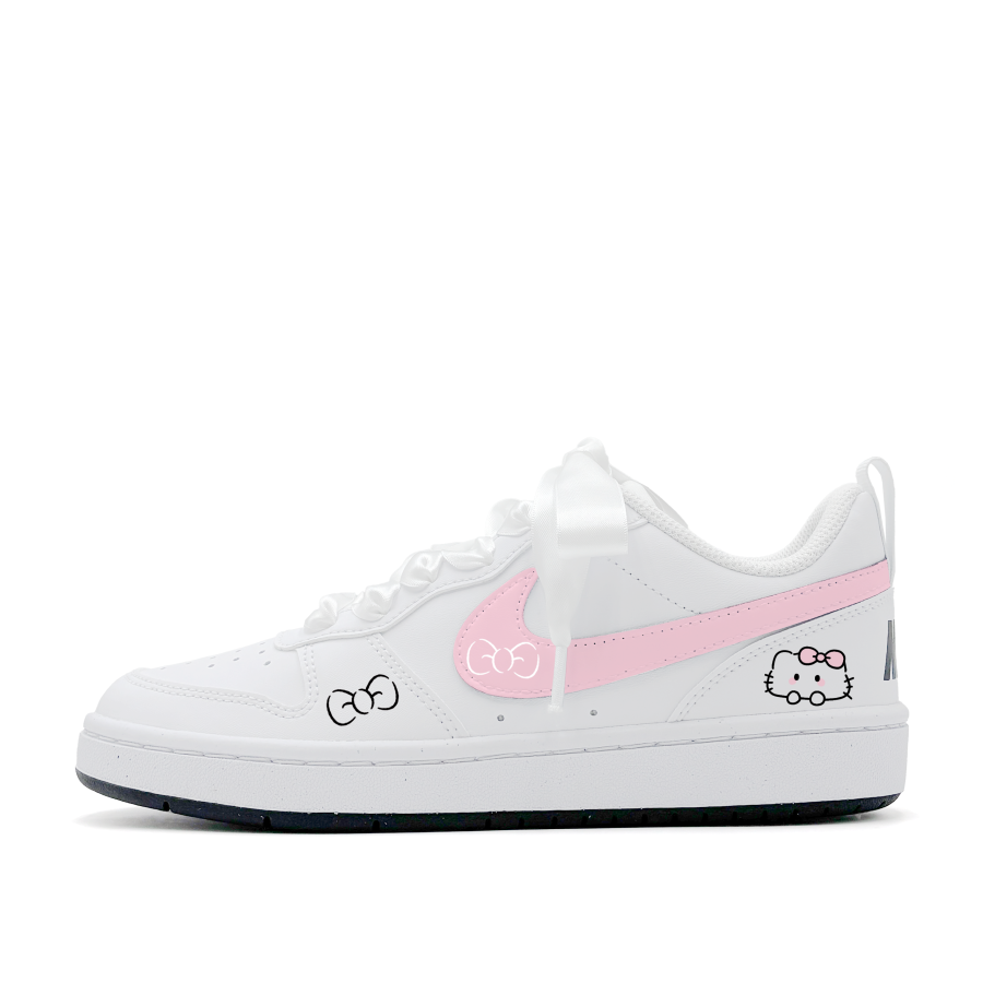 Nike Nike Court Borough Shy Kitten, Cute, Girlish, Sweet Style, Cartoon, Anti Aging Campus Synthetic Leather