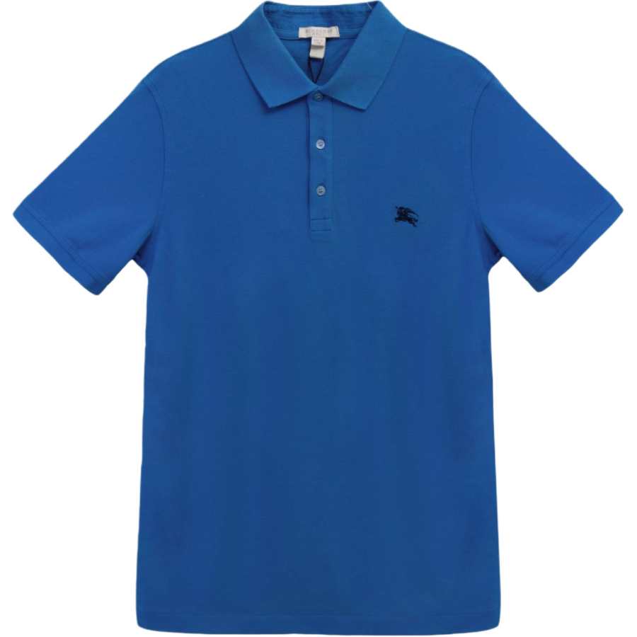 Burberry Polo Shirts Men's Blue Polo Collar Moderate