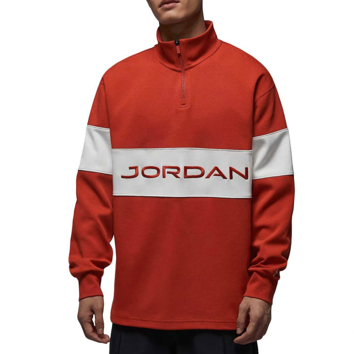 Jordan Jordan Golf Clothing Men's Mystic Red/Sail White/Sail White Stand Collar Moderate