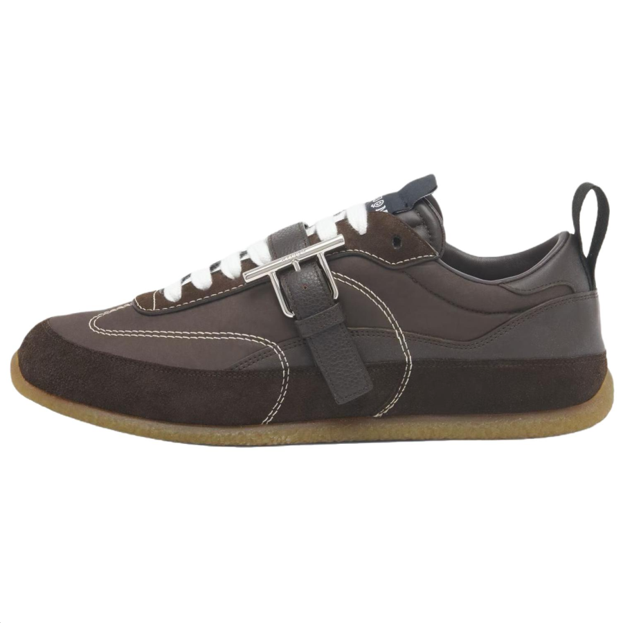 Alexander McQueen EC1 Calfskin Low top Casual Shoes Men's Dark Brown