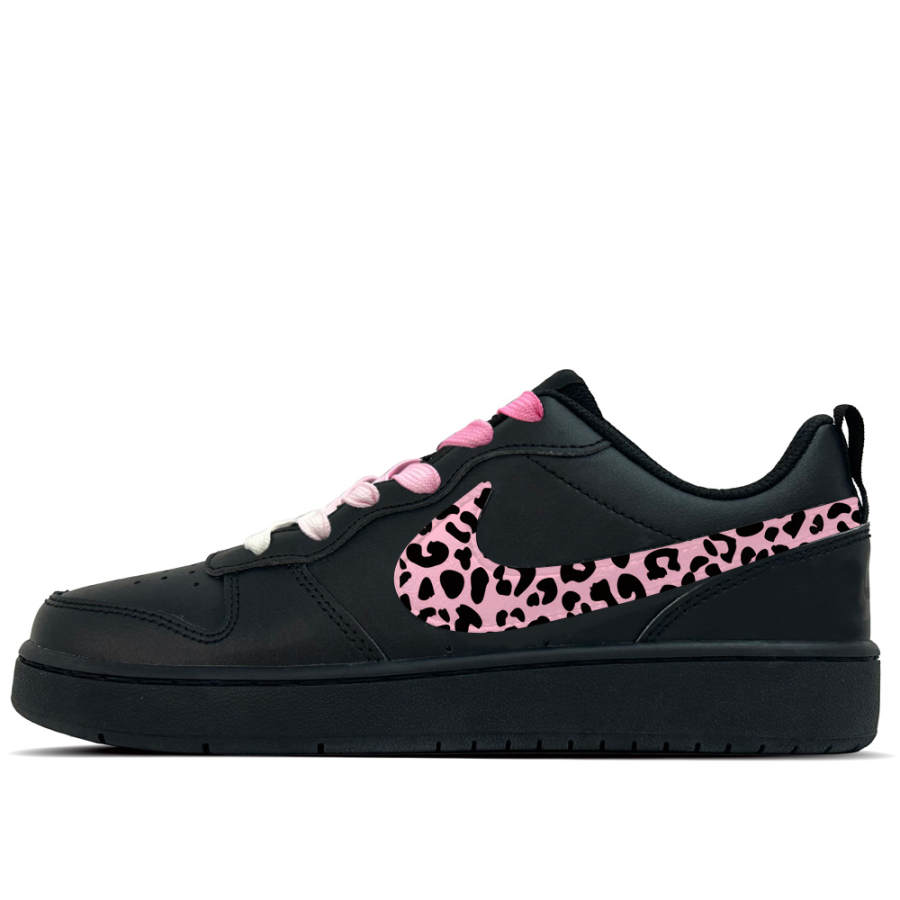 Nike Nike Court Borough Peach Blush Wave Leather Slip Resistant Abrasion Resistant Low top Kids' Skateboarding Shoes Black