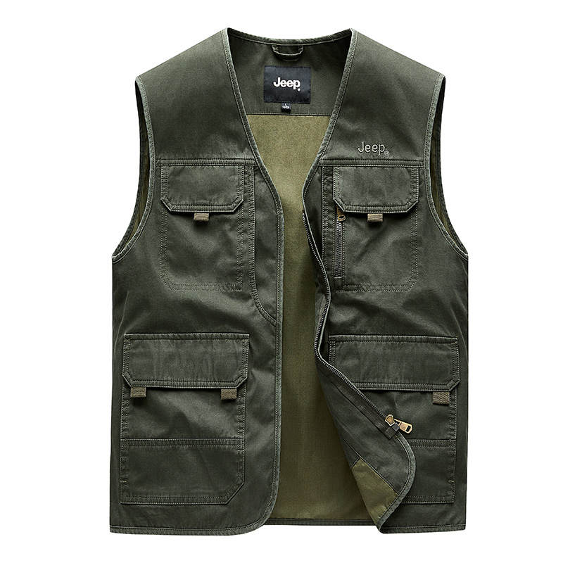 Jeep Vests Unisex V Neck Moderate Workwear