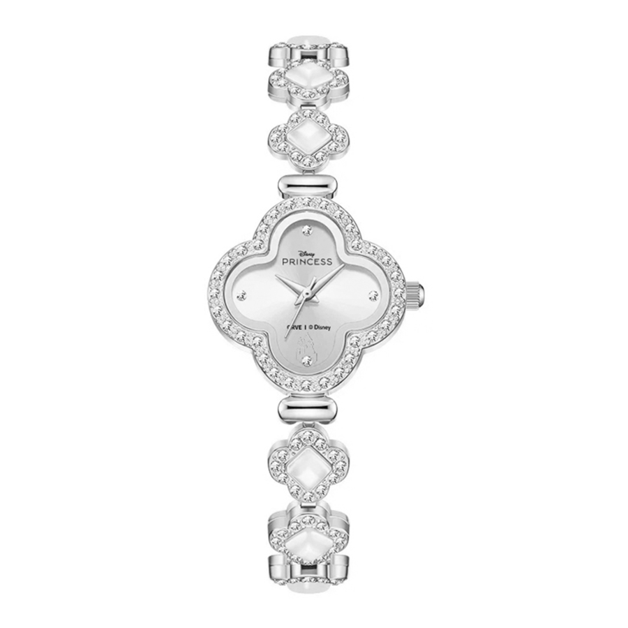Disney Princess Quartz Movement Metal Strap Watch Women's Watch Silver Dial