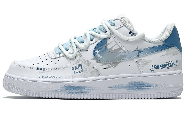 Nike Nike Air Force 1 LE Abrasion Resistant Abrasion Resistant Low top Kids' Skateboarding Shoes White Blue Unisex