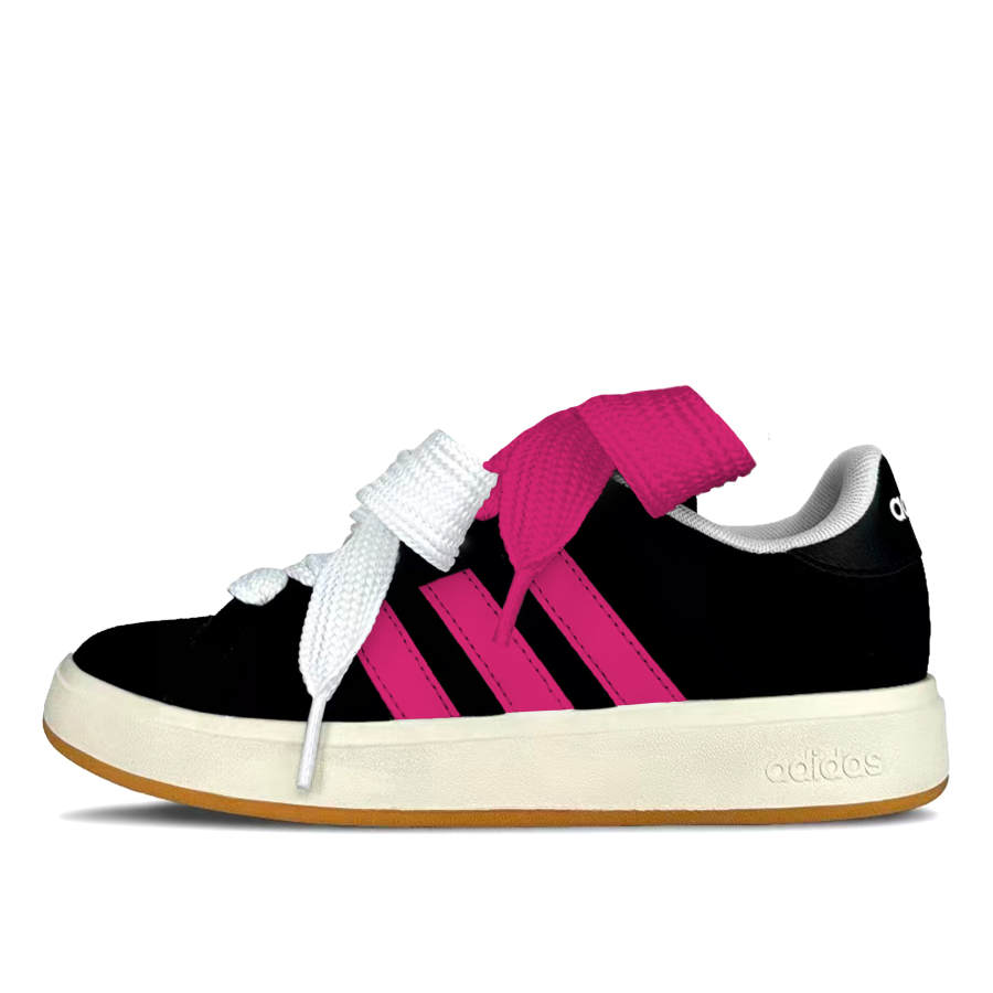 Adidas Adidas Grand Court Base 00s Pink Black Rose Synthetic Leather, Split Cow Leather Abrasion Resistant Low top
