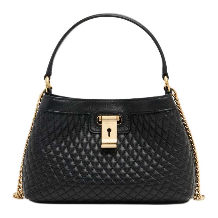 BALLY Lock Me Sheepskin Handbag Mini Women's Black