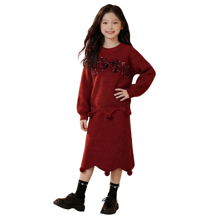 PROTECTCAMEL PROTECTCAMEL Pre School Two Piece Skirt Sets Crew Neck Long