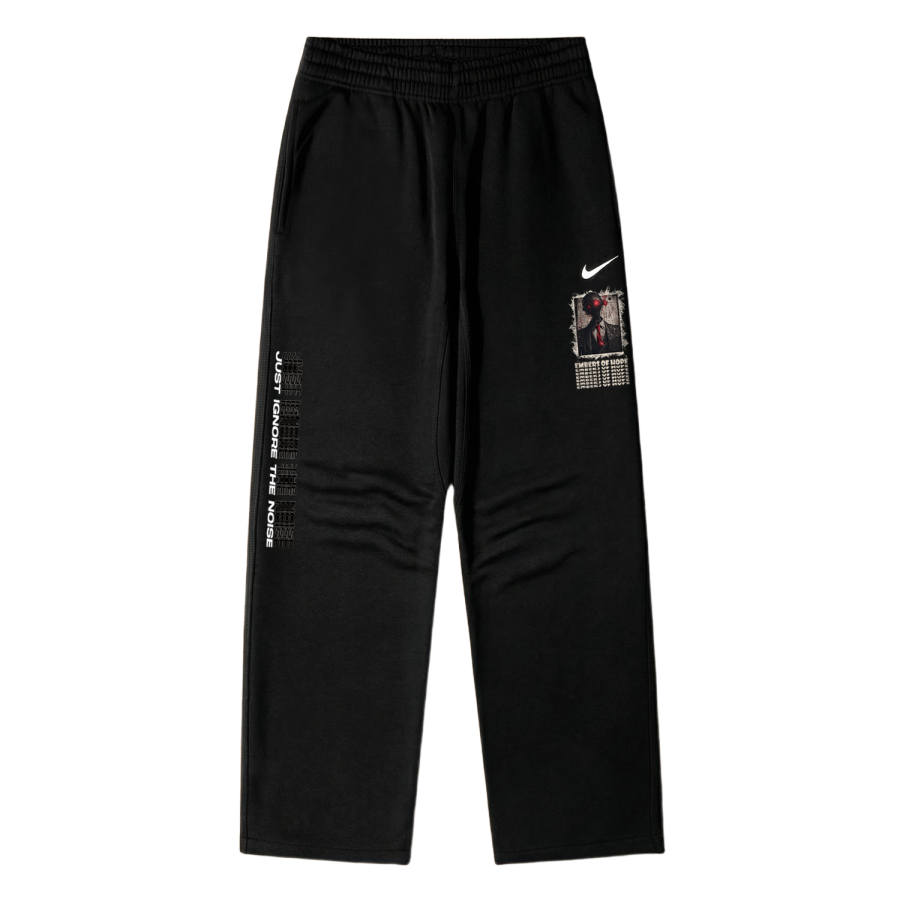 Nike Nike Club Fleece Lined Mechanical Personality Logo Breathable Casual Straight Fit Knitted Sweatpants Unisex Black